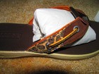 Speery Women's Top-Sider flip flops size 7 Seafish Leopard Sequin NEW — photo 4