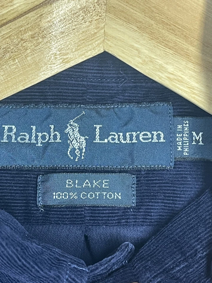 De colección Ralph Lauren Blake Pana Manga Larga Rojo Poni Azul Marino Abotonado Talla M Foto 4 de 4