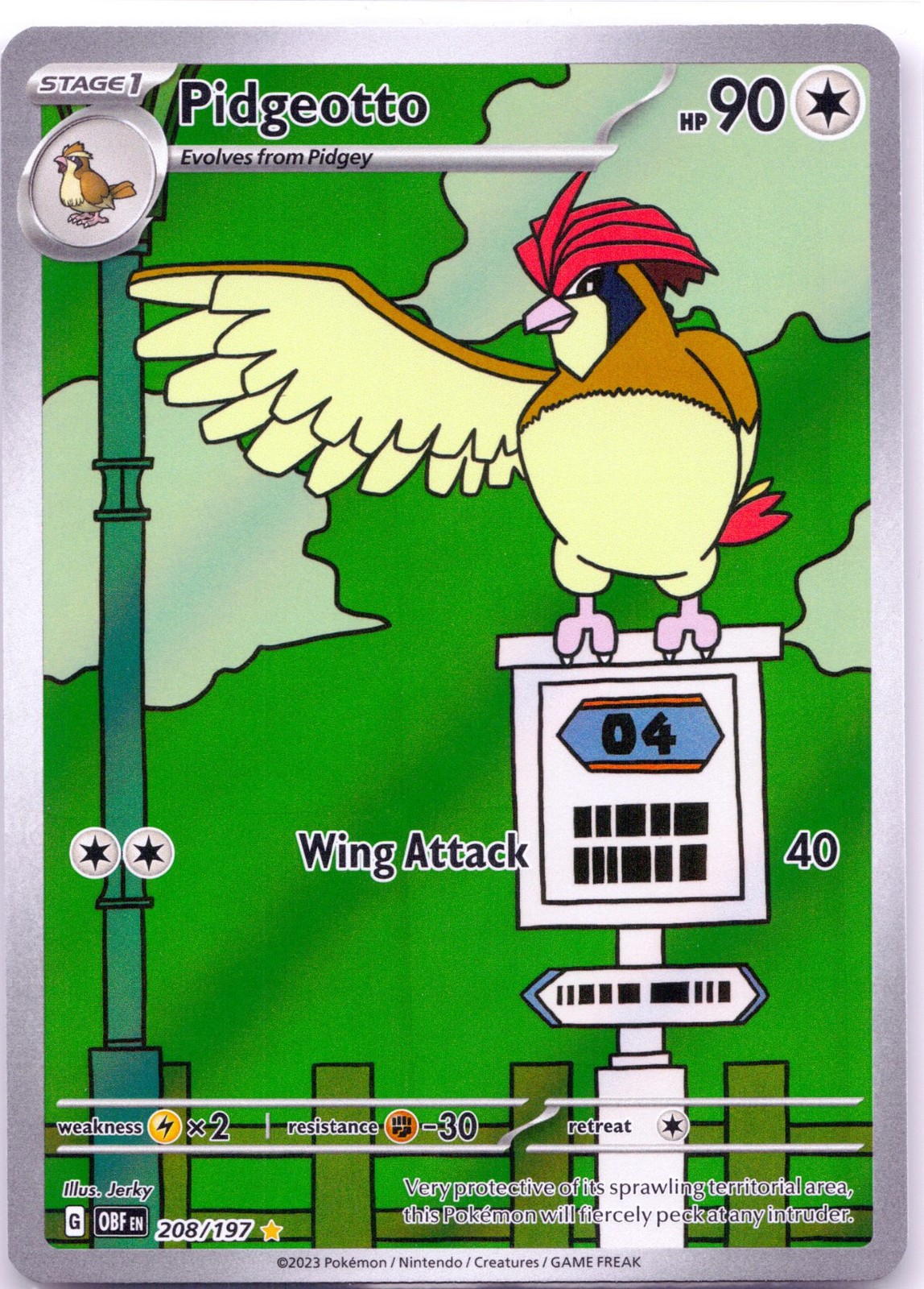 Pidgeotto 208/197 | Illustration rare | Obsidian Flames | NM | Pokemon TCG