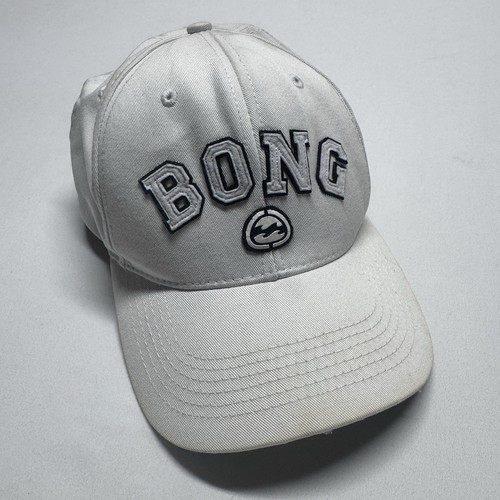RARE Vintage Y2K Billabong BONG Spellout Hat SnapBack White Surf