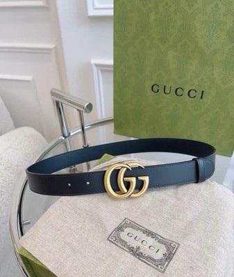 Women's Thin GG  Marmont Black gucci Leather Belt Size 100