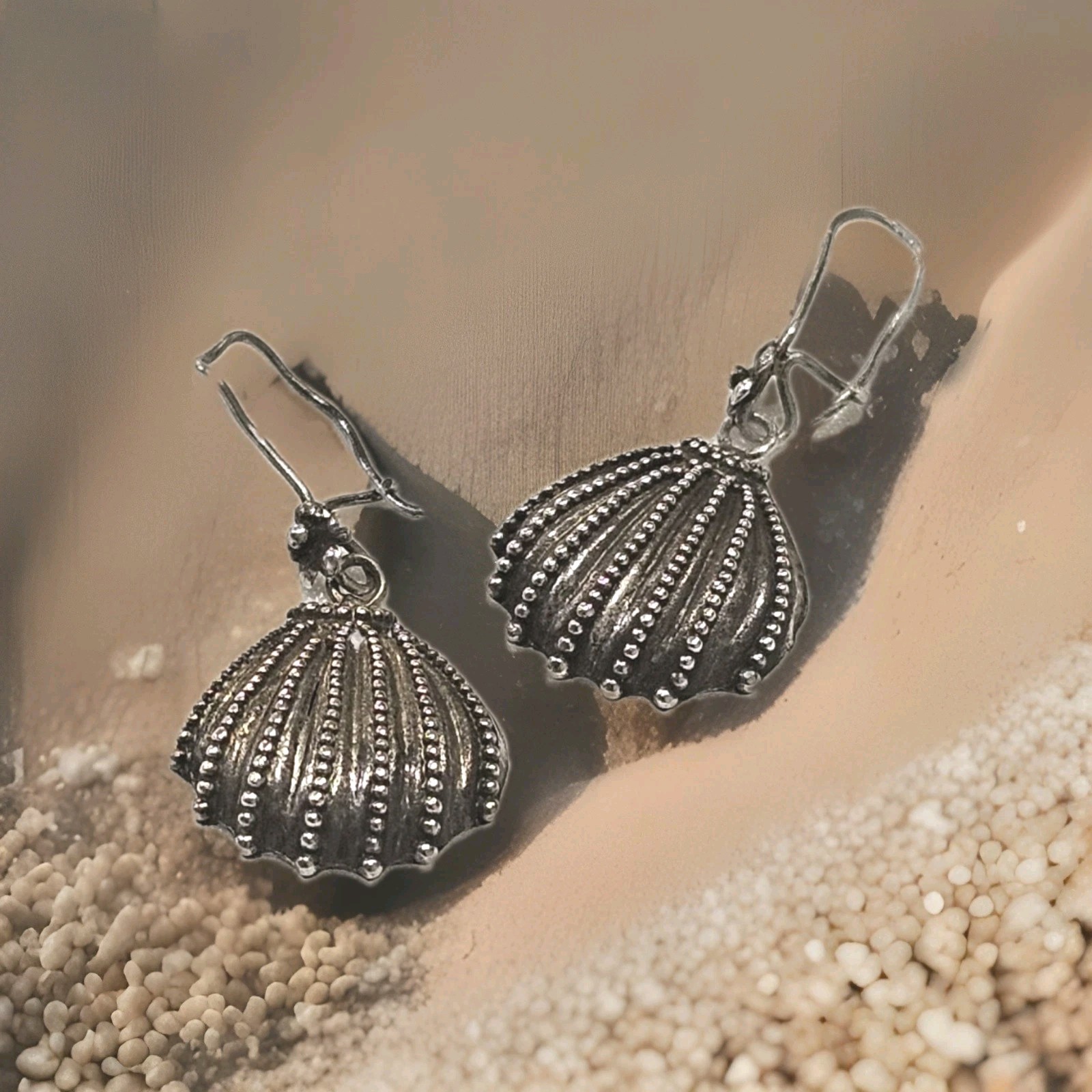 925 Shell Shaped Dangle Earrings (E371) - image 6