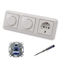 Rev Ritter (2X) Led Dimmer + Merten + Steckdose Kinderschutz MEG2300-0319 In 1-M