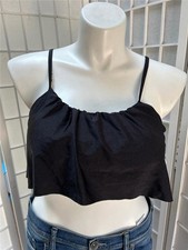 NEW ZAFUL Women's Large Black Tankini Top Padded Bathing Suit Top