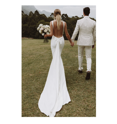 Grace Loves Lace Martini Backless Crepe Wedding Dress with Detachable Silk Bow | eBay Grace Loves Lace Martini Backless Crepe Wedding Dress with Detachable Silk Bow | eBay