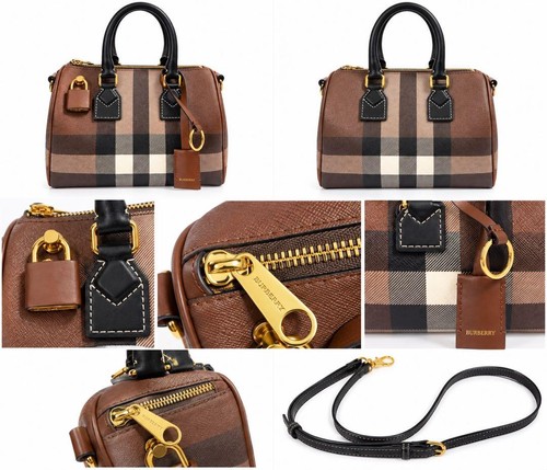 Burberry Checkered 2-Way Mini Boston Bag