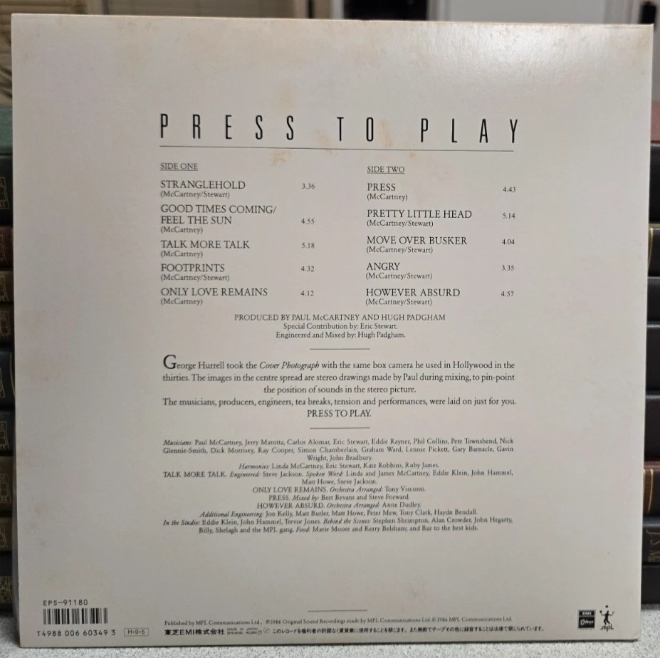 Paul McCartney Press to Play ~Made in Japan EPS-91180~ OBI & Gatefold Cover - Image 2 of 4