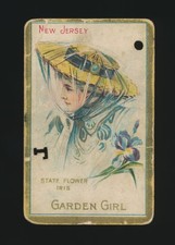 1910 T106 FATIMA Cigarettes STATE GIRL SERIES -NEW JERSEY (Garden Girl)