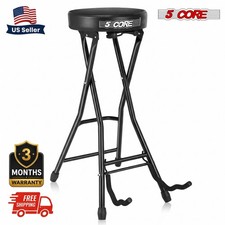 5Core Guitar Stool Comfortable Padded Seat Foot Rest Rear Mounted Guitar Holder