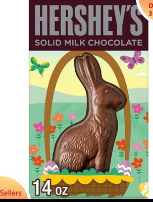 HERSHEY'S Milk Chocolate Solid Bunny Easter Candy Gift Box - 14oz