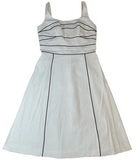 Cream  Black Dress, Size 6 Party Cocktail Evening By Sandra Darren.