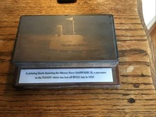 Vintage Maritime Shipping Copper On Wood Printing Block Mersey Ferry Daffodil 11