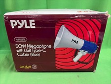 Pyle 50W Megaphone Rechargeable USB-C Color Blue New E20 