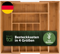 Blumtal Besteckkasten Aus Bambus - GrößEnverstellbarer Schubladentrenner KüChe -