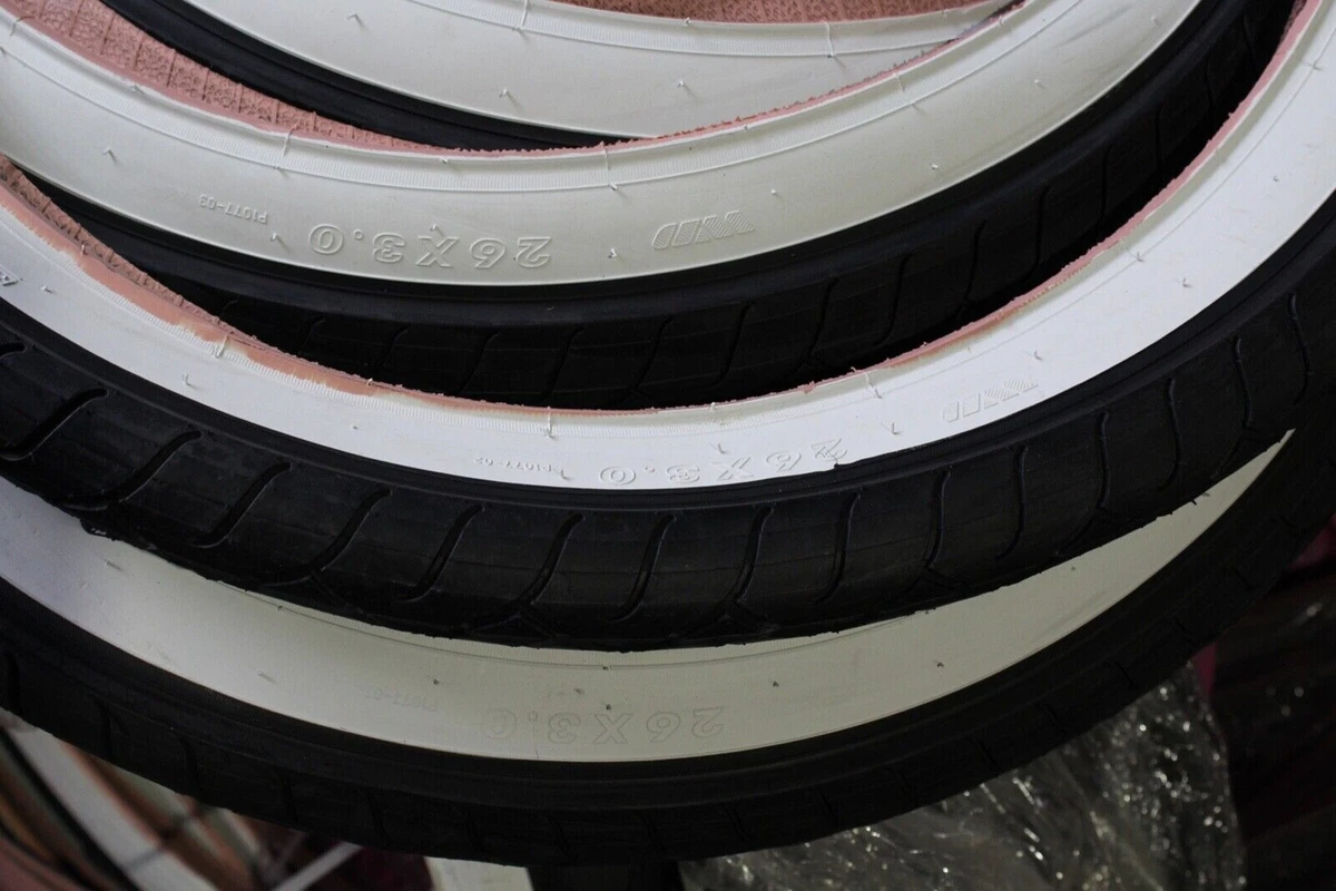 26 x 3 Bike Tire White Sidewall Beach Cruiser Bicycle 40 TPI Wan Da Tires
