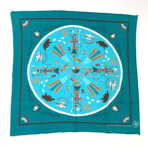 Vintage 16463 Indianer Südwesten Schal Bandana 20" x 21" Made in USA - Bild 2 von 8