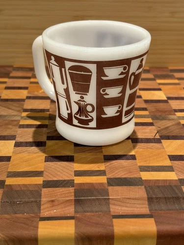 Vintage Federal Milk Mug Glass Brown Kitchen Aids Replacement