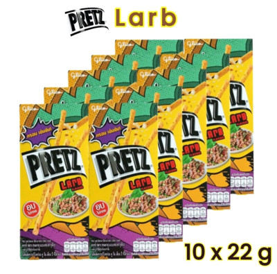 [ 10 x 22 g ] Glico Pretz Larb Thai Geschmack Gebackener Keks