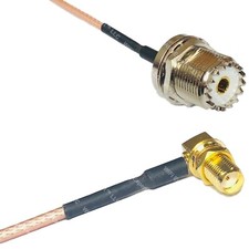 RG316 UHF Female BULKHEAD to SMA FEMALE ANGLE RF Cable Rapid-SHIP LOT