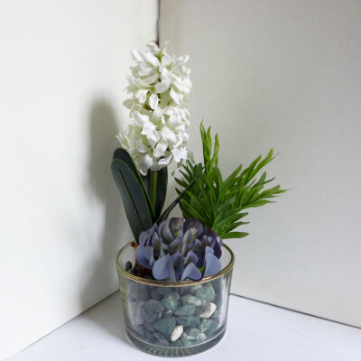 3 Pcs Artificial Blooming Plants Hyacinth Flower With Grasses (#92)