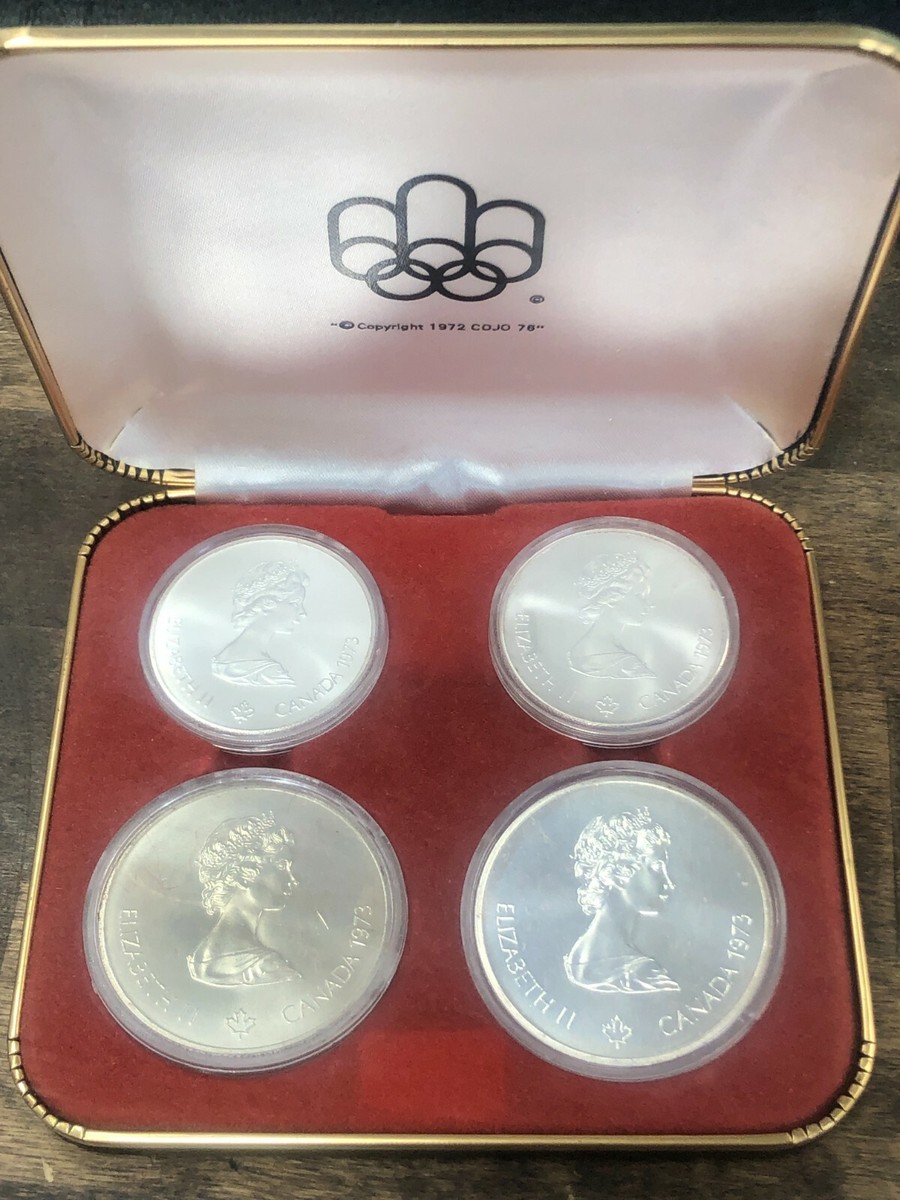 Montreal Olympic 1976 Sterling Silver Coins Issued 1973, Set Montreal Olympic 1976 Sterling Silver Coins Issued 1973, Set