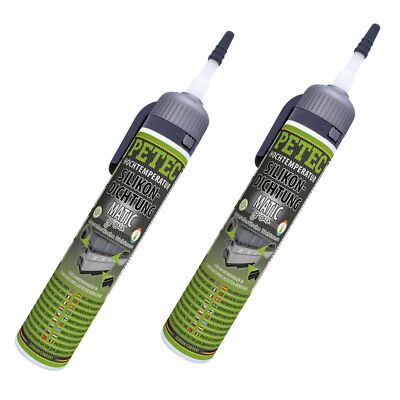 Petec 2x Silicone Sealant Matic Grey 200ml