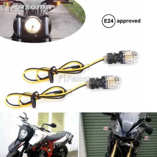 Motorcycle Turn Signals Clear Lens LED Small Blinker Indicator Lamp For Honda - Picture 3 of 12
