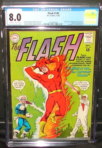 FLASH #140 VF 8.0 CGC KEY ISSUE 1st Heat Wave! NEUE PLATTE! - Bild 1 von 2
