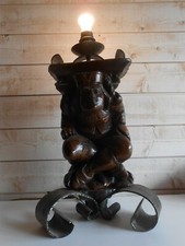 LAMPE VINTAGE ANTHROPOMORFE BOIS SCULPTE / LAMP CARVED WOOD