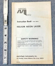 mid century METROLOGIC INSTRUMENTS BOOKLET helium neon laser INSTRUCTION BOOK