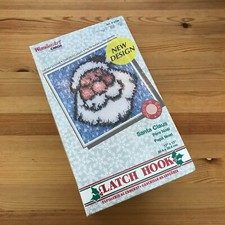 Vintage Caron New NIB Santa Claus Papa Noel Christmas Latch Hook Kit Yarn Craft