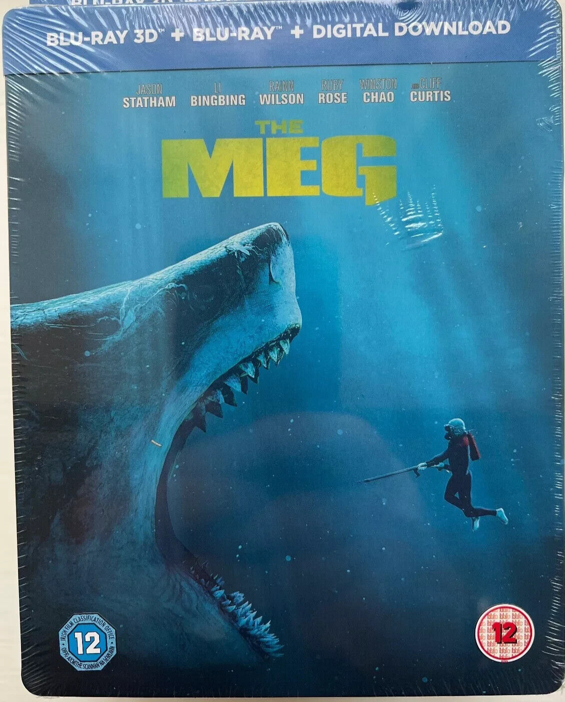 THE MEG (JASON STATHAM)  (3D BLU RAY + BLU RAY) STEELBOOK NEW SEALED