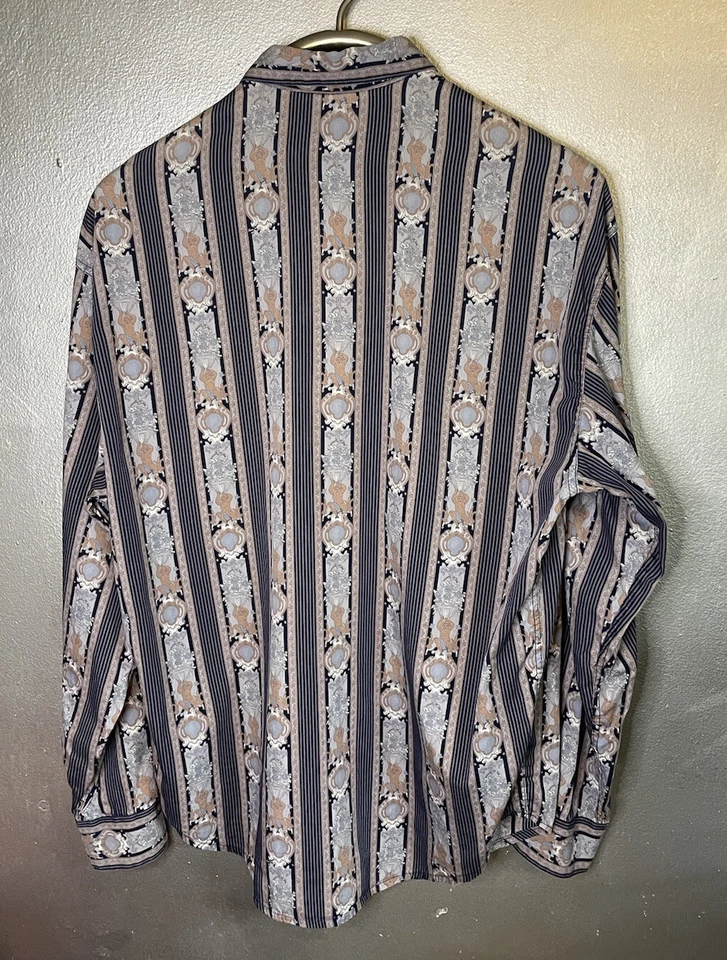 Camisa De Colección Byblos Informal Abotonada Barroca Para Hombre Talla Grande QUERUBINES Versace Foto 2 de 4