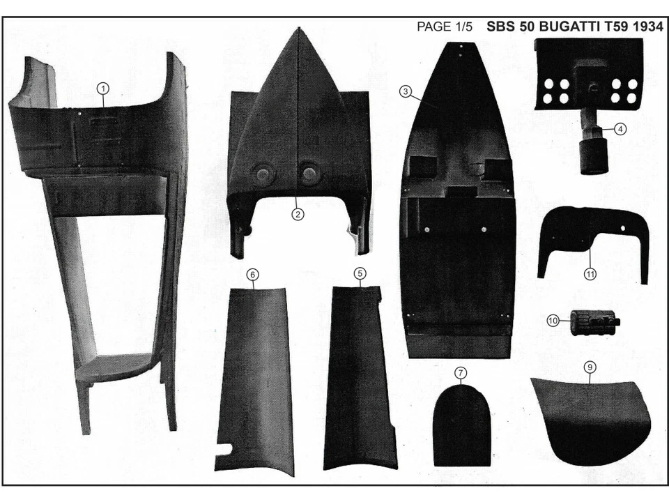 KIT 1:8 Bugatti Type 59 1934 - WESPE MODELS race car resin kit SBS50 - Image 2 of 3