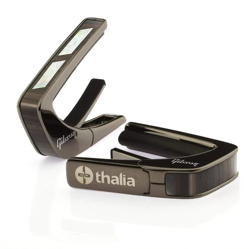 Thalia Gibson Licensed Black Chrome Finish Guitar Capo, Split Parallelogram