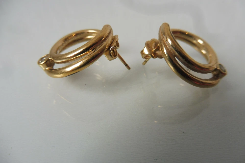 Pendientes Pierre Lang / Pendientes chapados en oro con piedras Foto 2 de 4