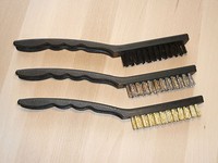 BüRsten-Satz 3 Tlg. Messing Stahl Nylon 225Mm Stahl- Messing- BüRste StahlbüRste