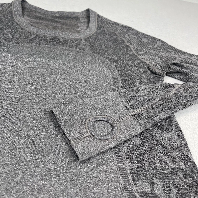 lululemon floral lace swiftly tech long sleeve crew shirt