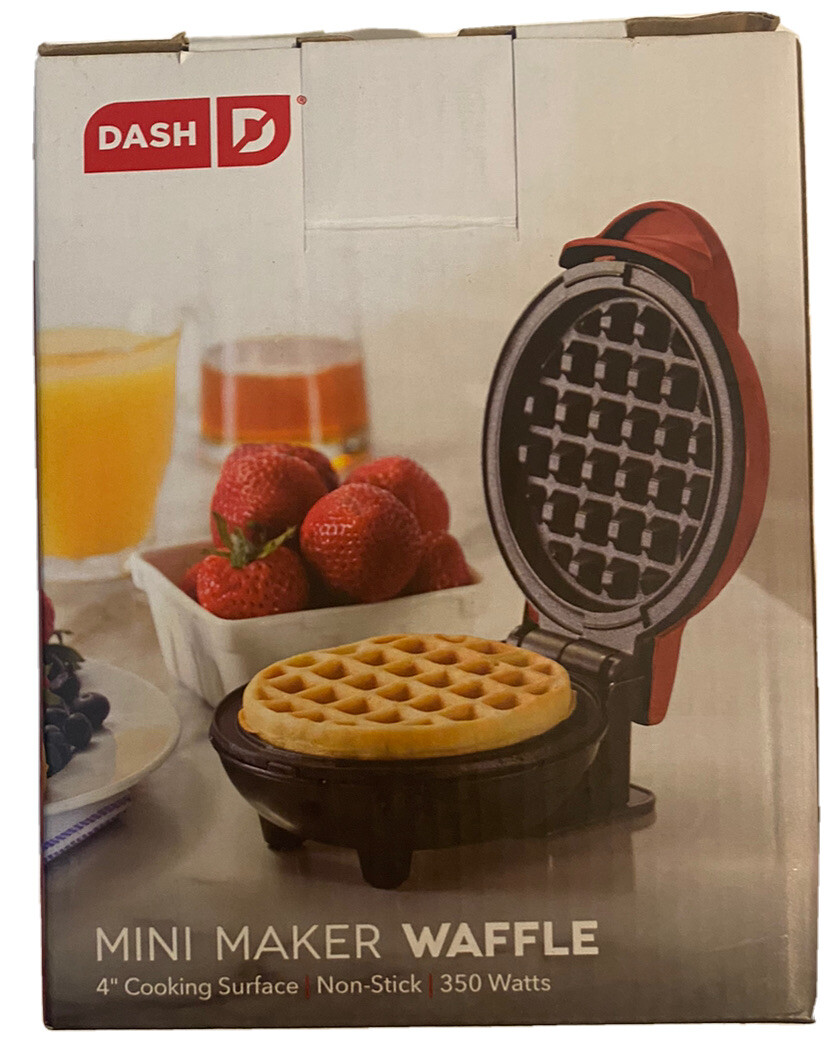 Red Non-Stick Dash Mini Waffle Maker 4 Inch 350W-image