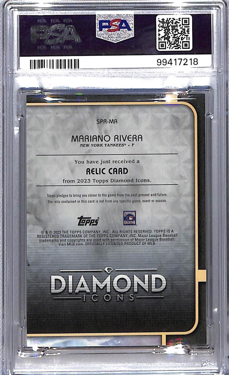 2023 Topps Diamond Icons Relic #SPRMR Mariano Rivera PSA 9 MINT 02/10 Yankees  view 2