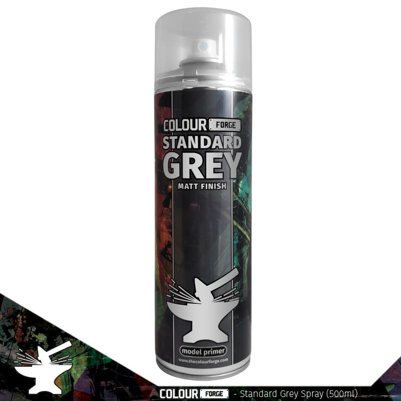 The Colour Forge Standard Grey Matt Finish Model Primer 500ml Aerosol Spray Can