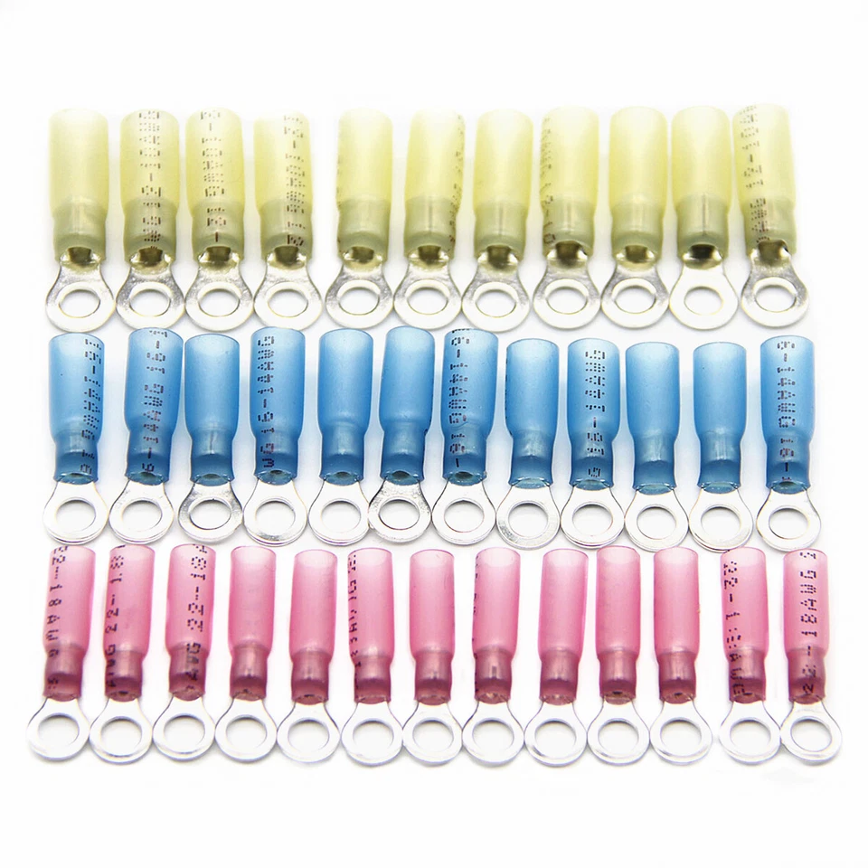 120/90PCS Electrical Heat Shrink Ring Wire Connectors Crimp Terminals Waterproof - Image 2 of 4
