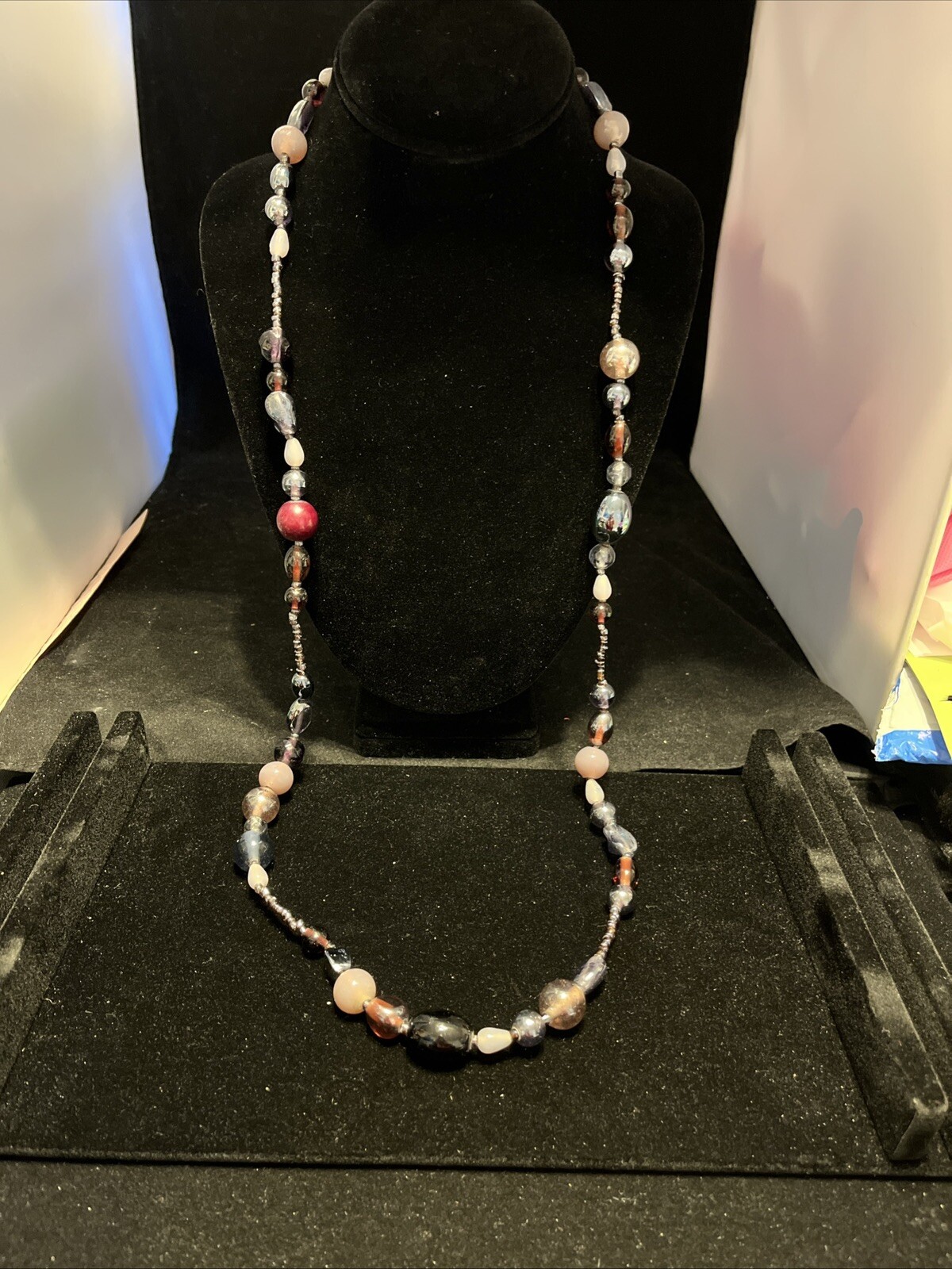 Fashion Statement Multicolor Beaded Necklace 39" - image 1