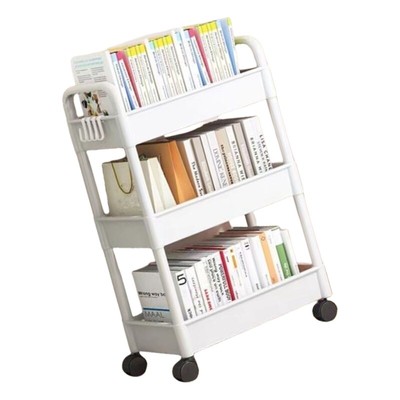 Compact 3 Layer Kitchen Bathroom Storage Cart With Plastic Shelving Unit