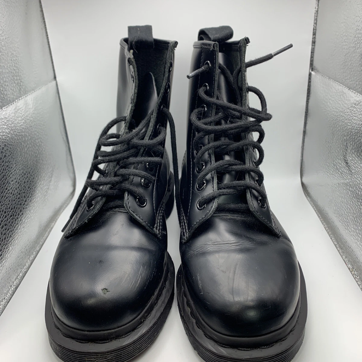 Dr Martens 1460 Mono Smooth Black Leather Lace Up Boots Size US 8 UK 6 EU  39