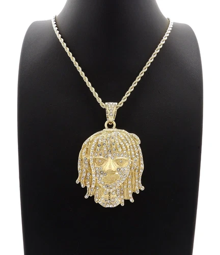 Silver Lil Pump Portrait Pendant & 24" Box, Rope, Cuban Chain Necklace - Bild 11 von 29