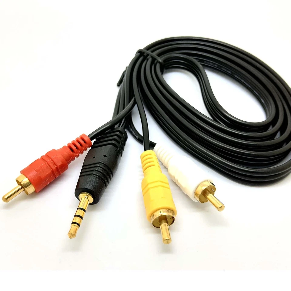 3.5mm to 3 RCA AV A/V TV Video Cable/Cord For Creative Zen MP3 MP4 Media Player - Image 3 of 4