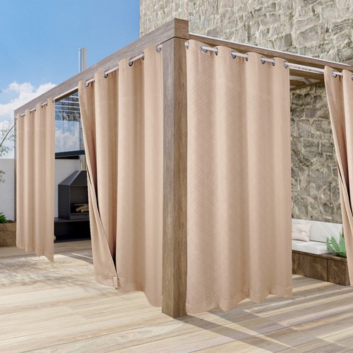 2024 Waterproof Outdoor Curtains 3D Texture Thermal Insulated Sun Blocking Drape - Picture 44 of 102