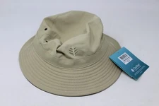 Coolibar UPF 50+ Landon Reversible Bucket Hat S/M Adjustable Beige / Blue NWT