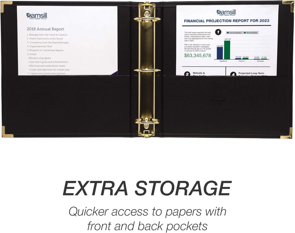 Samsill 15160 Classic Collection Executive Presentation 3 Ring Binder, 2 Inch Br - Image 3 of 4